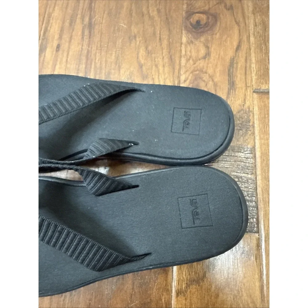 Teva Mush Flip Flops Sandals Women's 8 Black Y2K Beach Foam Lightweight Vacation